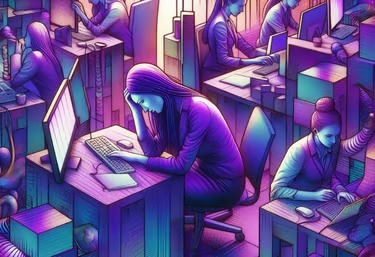 Illustrazione dedicata allo stress e alle difficoltà lavorative